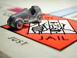 The 'In Jail / Just Visiting' corner of a Monopoly board